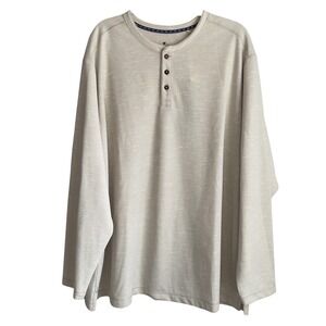 Tommy Bahama Mens 2XLB Henley Long Sleeve T-Shirt Morro Beach Beige NWT